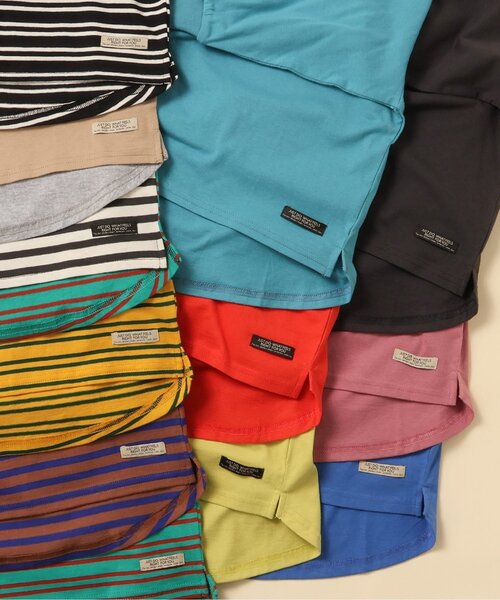 BREEZE（ブリーズ）の「【WEB限定】カラバリ無地・ボーダーTシャツ（Tシャツ/カットソー・キッズ・ターコイズブルー/ブルー/グリーン/ライム/イエロー/チャコール/ベージュ/ロイヤルブルー/ブラック/レッド/ピンク/レインボー・90/100/110/120/130/140/150）」の22枚目の写真