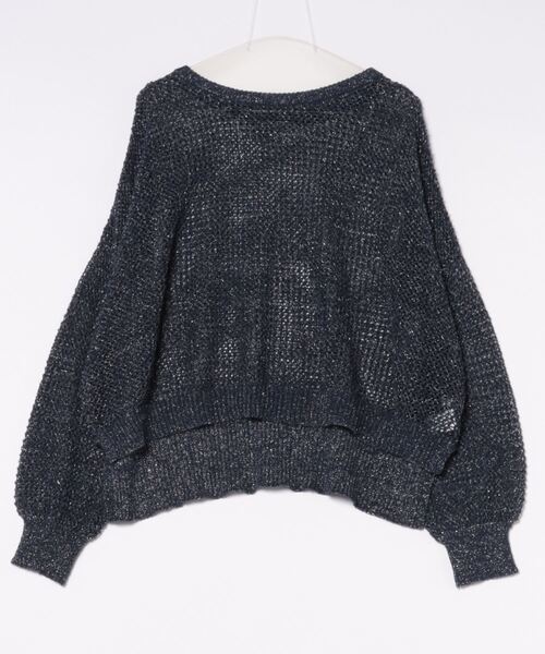 ニット セーター ダメージ ステッチ ルーズ シンプル 2色 b4821 SERACE】Loose silhouette crash damage knit / ルーズ
