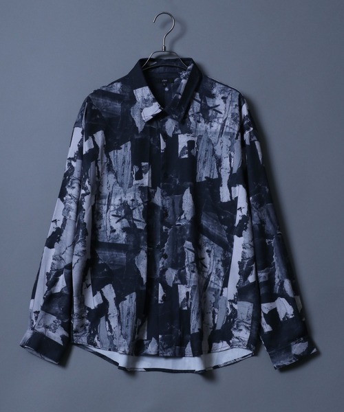 ANPAS（アンパス）の「Georgette Total Pattern Print Big Silhouette Thickness Shirt/ジョーゼット 総柄プリント ビッグシルエット とろみシャツ セットアップ対応（シャツ/ブラウス・メンズ・ブラック系その他7/ブラック系/ブルー系その他/ホワイト系その他/ホワイト系その他3/ブラック系その他4/ブラック系その他6/ブラック系1/ブラック系3/ブラウン系その他3/アイボリー系1/ホワイト系その他5/ホワイト系その他6/ブラック系その他2/ブラック系5/ブラック系7/ブラック系8/グレー系その他/ブラウン系その他/ブラウン系その他4/アイボリー系2/アイボリー系3/オリーブ系/ブルー系その他2/ブルー系その他3/ホワイト系その他2/ホワイト系その他4/ブラック系その他/ブラック系その他3/ブラック系その他5/ブラック系2/ブラック系4/ブラウン系その他2/アイボリー系/ブラック系6/ベージュ系その他・M/L）」の14枚目の写真