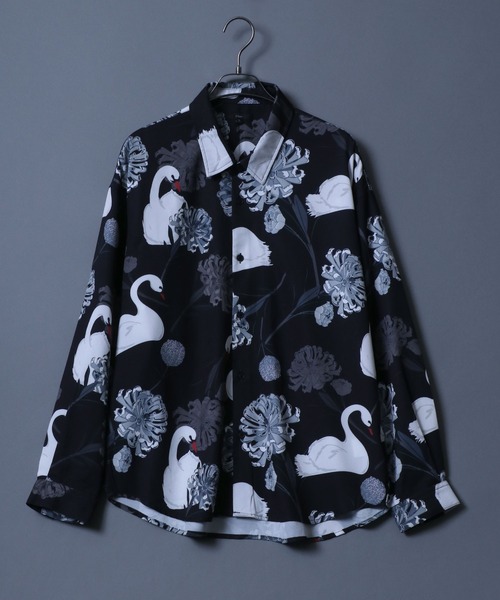 ANPAS（アンパス）の「Georgette Total Pattern Print Big Silhouette Thickness Shirt/ジョーゼット 総柄プリント ビッグシルエット とろみシャツ セットアップ対応（シャツ/ブラウス・メンズ・ブラック系その他7/ブラック系/ブルー系その他/ホワイト系その他/ホワイト系その他3/ブラック系その他4/ブラック系その他6/ブラック系1/ブラック系3/ブラウン系その他3/アイボリー系1/ホワイト系その他5/ホワイト系その他6/ブラック系その他2/ブラック系5/ブラック系7/ブラック系8/グレー系その他/ブラウン系その他/ブラウン系その他4/アイボリー系2/アイボリー系3/オリーブ系/ブルー系その他2/ブルー系その他3/ホワイト系その他2/ホワイト系その他4/ブラック系その他/ブラック系その他3/ブラック系その他5/ブラック系2/ブラック系4/ブラウン系その他2/アイボリー系/ブラック系6/ベージュ系その他・M/L）」の21枚目の写真