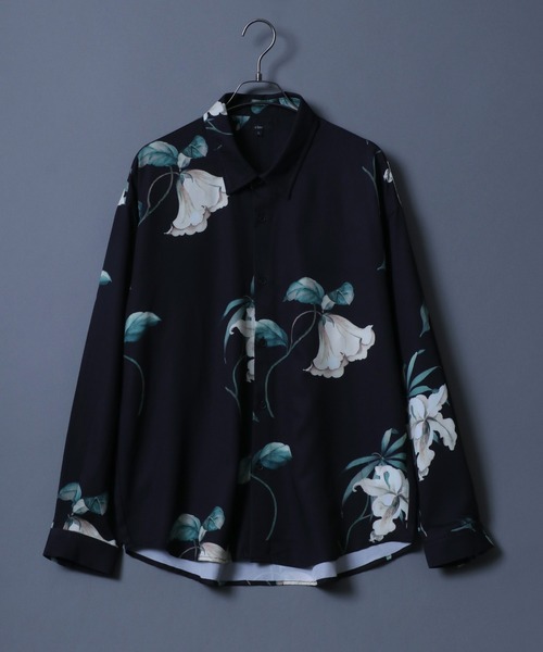 ANPAS（アンパス）の「Georgette Total Pattern Print Big Silhouette Thickness Shirt/ジョーゼット 総柄プリント ビッグシルエット とろみシャツ セットアップ対応（シャツ/ブラウス・メンズ・ブラック系その他7/ブラック系/ブルー系その他/ホワイト系その他/ホワイト系その他3/ブラック系その他4/ブラック系その他6/ブラック系1/ブラック系3/ブラウン系その他3/アイボリー系1/ホワイト系その他5/ホワイト系その他6/ブラック系その他2/ブラック系5/ブラック系7/ブラック系8/グレー系その他/ブラウン系その他/ブラウン系その他4/アイボリー系2/アイボリー系3/オリーブ系/ブルー系その他2/ブルー系その他3/ホワイト系その他2/ホワイト系その他4/ブラック系その他/ブラック系その他3/ブラック系その他5/ブラック系2/ブラック系4/ブラウン系その他2/アイボリー系/ブラック系6/ベージュ系その他・M/L）」の22枚目の写真