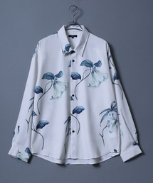 ANPAS（アンパス）の「Georgette Total Pattern Print Big Silhouette Thickness Shirt/ジョーゼット 総柄プリント ビッグシルエット とろみシャツ セットアップ対応（シャツ/ブラウス）」