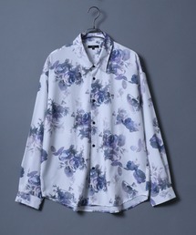 ANPAS | Georgette Total Pattern Print Big Silhouette Thickness Shirt/ジョーゼット 総柄プリント ビッグシルエット とろみシャツ セットアップ対応(シャツ/ブラウス)