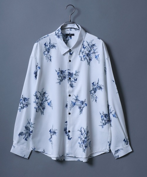 ANPAS（アンパス）の「Georgette Total Pattern Print Big Silhouette Thickness Shirt/ジョーゼット 総柄プリント ビッグシルエット とろみシャツ セットアップ対応（シャツ/ブラウス・メンズ・ブラック系その他7/ブラック系/ブルー系その他/ホワイト系その他/ホワイト系その他3/ブラック系その他4/ブラック系その他6/ブラック系1/ブラック系3/ブラウン系その他3/アイボリー系1/ホワイト系その他5/ホワイト系その他6/ブラック系その他2/ブラック系5/ブラック系7/ブラック系8/グレー系その他/ブラウン系その他/ブラウン系その他4/アイボリー系2/アイボリー系3/オリーブ系/ブルー系その他2/ブルー系その他3/ホワイト系その他2/ホワイト系その他4/ブラック系その他/ブラック系その他3/ブラック系その他5/ブラック系2/ブラック系4/ブラウン系その他2/アイボリー系/ブラック系6/ベージュ系その他・M/L）」の2枚目の写真