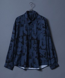 ANPAS(ApX)Georgette Total Pattern Print Big Silhouette Thickness Shirt/W[[bg vg rbOVGbg Ƃ݃Vc ZbgAbvΉ(Vc/uEX)