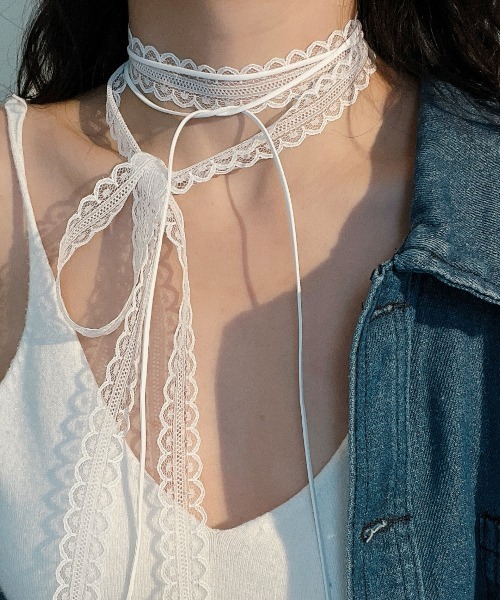 MASHIRO（マシロ）の「【MASHIRO】レースロングチョーカー（MA/EK177）（チョーカー・レディース・ブラック/ホワイト・FREE）」の4枚目の写真