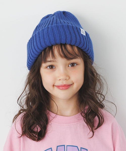 BAYFLOW（ベイフロー）の「[チクチクしない!] カラーニットワッチ(KIDS)（ニットキャップ/ビーニー・キッズ・ブルー/グリーン/ピンク/オレンジ/ブラック・FREE）」の3枚目の写真
