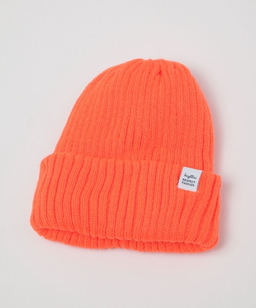 BAYFLOW（ベイフロー）の「[チクチクしない!] カラーニットワッチ(KIDS)（ニットキャップ/ビーニー・キッズ・ブルー/グリーン/ピンク/オレンジ/ブラック・FREE）」の13枚目の写真