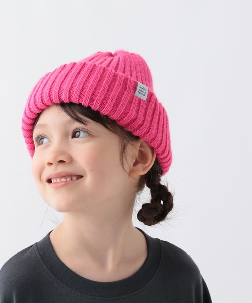 BAYFLOW（ベイフロー）の「[チクチクしない!] カラーニットワッチ(KIDS)（ニットキャップ/ビーニー・キッズ・ブルー/グリーン/ピンク/オレンジ/ブラック・FREE）」の10枚目の写真