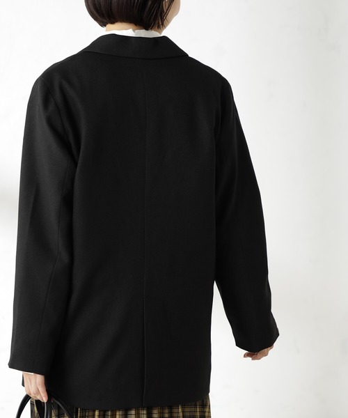 FOUND GOOD（ファウンドグッド）の「ウールライクBIGテーラーJK（テーラードジャケット・レディース・ブラウン系8/ブラウン系/ブラック・L/M/S）」の5枚目の写真