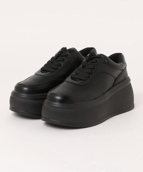 Parade(パレード)の「【厚底】ラウンドトゥレースアップスニーカー 123-WK(スニーカー・レディース・ホワイト/ブラック・S/M/L/LL)」の1枚目の写真