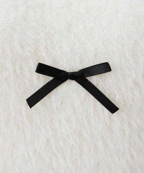 INGNI（イング）の「リボンデザインフェザー長袖ニット（ニット/セーター・レディース・ピンク系7/グレー系その他3/ホワイト×ブラック・M）」の7枚目の写真