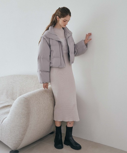 archives（アルシーヴ）の「フェザーニットビスチェ×ニットワンピースＳＥＴ（ワンピース・レディース・アイボリー/ブラック/グレー・MEDIUM）」の14枚目の写真