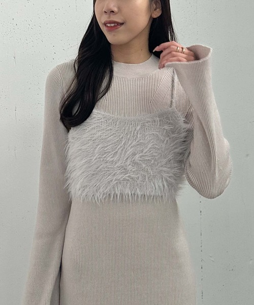 archives（アルシーヴ）の「フェザーニットビスチェ×ニットワンピースＳＥＴ（ワンピース・レディース・アイボリー/ブラック/グレー・MEDIUM）」の20枚目の写真