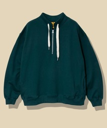 空紡糸裏毛 WIDEスピンドル スタンドカラーBIG ハーフZIP