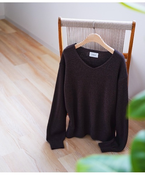 PORT BY ARK（ポートバイアーク）の「PORT BY ARK / ポートバイアーク：V Neck Knit：PO16-K001[COR]（ニット/セーター・メンズ・グレー系その他/ブラック/ダークブラウン・FREE）」の20枚目の写真