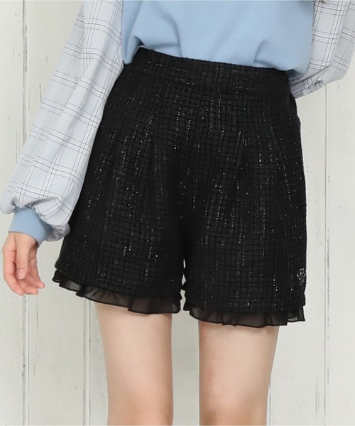 PINKHUNT（ピンクハント）の「PINKHUNT ピンクハント ツイード キュロット ショートパンツ 0112K（その他パンツ・キッズ・ブラック/ベビーピンク・120cm/130cm/140cm/150cm/160cm）」の2枚目の写真