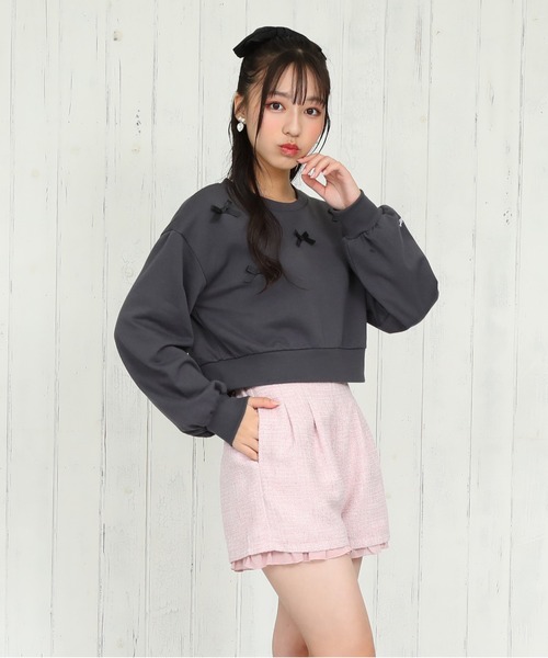 PINKHUNT（ピンクハント）の「PINKHUNT ピンクハント ツイード キュロット ショートパンツ 0112K（その他パンツ・キッズ・ブラック/ベビーピンク・120cm/130cm/140cm/150cm/160cm）」の6枚目の写真