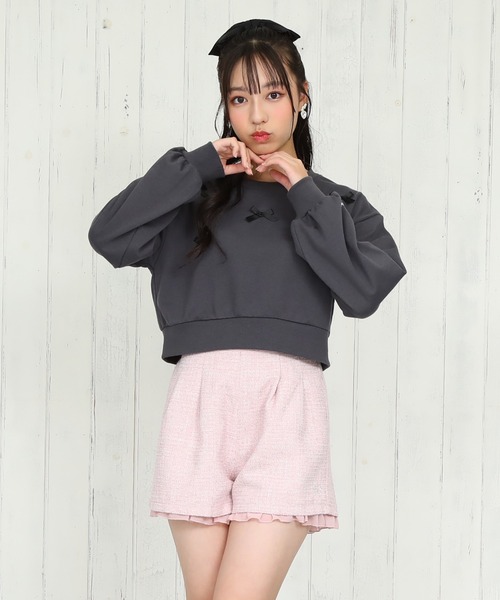 PINKHUNT（ピンクハント）の「PINKHUNT ピンクハント ツイード キュロット ショートパンツ 0112K（その他パンツ・キッズ・ブラック/ベビーピンク・120cm/130cm/140cm/150cm/160cm）」の7枚目の写真