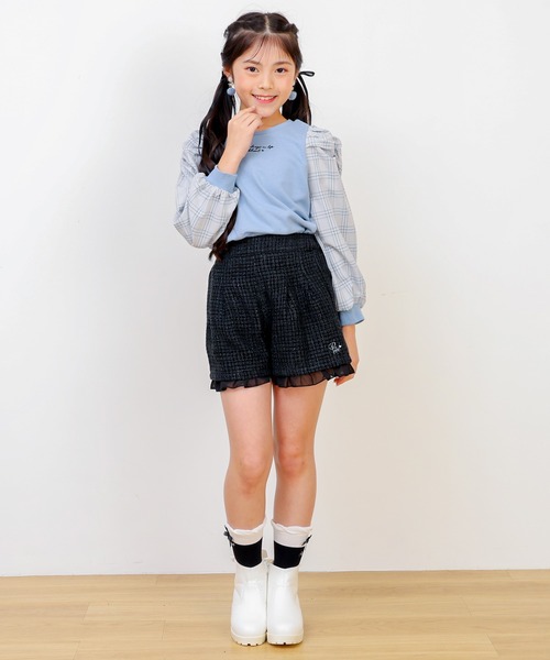 PINKHUNT（ピンクハント）の「PINKHUNT ピンクハント ツイード キュロット ショートパンツ 0112K（その他パンツ・キッズ・ブラック/ベビーピンク・120cm/130cm/140cm/150cm/160cm）」の11枚目の写真