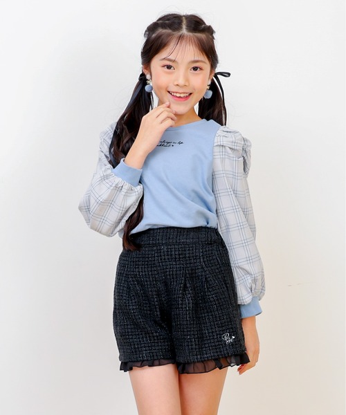 PINKHUNT（ピンクハント）の「PINKHUNT ピンクハント ツイード キュロット ショートパンツ 0112K（その他パンツ・キッズ・ブラック/ベビーピンク・120cm/130cm/140cm/150cm/160cm）」の9枚目の写真