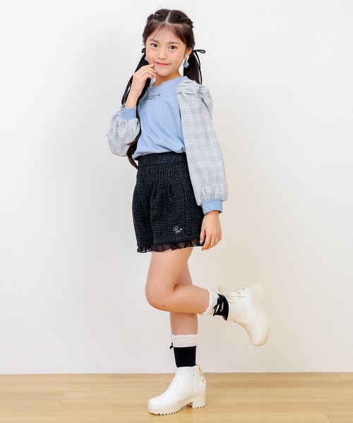 PINKHUNT（ピンクハント）の「PINKHUNT ピンクハント ツイード キュロット ショートパンツ 0112K（その他パンツ・キッズ・ブラック/ベビーピンク・120cm/130cm/140cm/150cm/160cm）」の10枚目の写真
