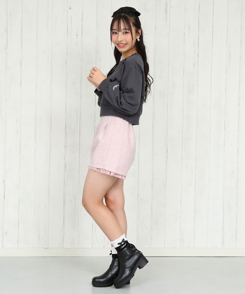 PINKHUNT（ピンクハント）の「PINKHUNT ピンクハント ツイード キュロット ショートパンツ 0112K（その他パンツ・キッズ・ブラック/ベビーピンク・120cm/130cm/140cm/150cm/160cm）」の12枚目の写真