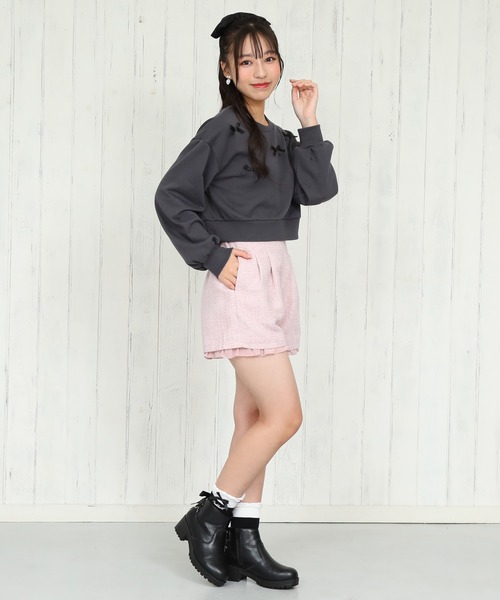 PINKHUNT（ピンクハント）の「PINKHUNT ピンクハント ツイード キュロット ショートパンツ 0112K（その他パンツ・キッズ・ブラック/ベビーピンク・120cm/130cm/140cm/150cm/160cm）」の14枚目の写真