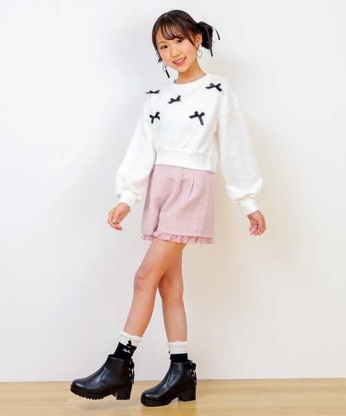 PINKHUNT（ピンクハント）の「PINKHUNT ピンクハント ツイード キュロット ショートパンツ 0112K（その他パンツ・キッズ・ブラック/ベビーピンク・120cm/130cm/140cm/150cm/160cm）」の17枚目の写真