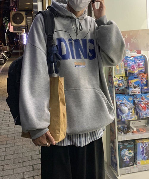 NOWLE（ノウル）の「【NOWLE】ビッグシルエット ワイドスリーブ ロゴ スウェット パーカー（パーカー・メンズ・ブルー/グレー/ブラック/ホワイト・MEDIUM/LARGE/X-LARGE）」の21枚目の写真