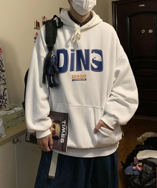 NOWLE（ノウル）の「【NOWLE】ビッグシルエット ワイドスリーブ ロゴ スウェット パーカー（パーカー・メンズ・ブルー/グレー/ブラック/ホワイト・MEDIUM/LARGE/X-LARGE）」の7枚目の写真