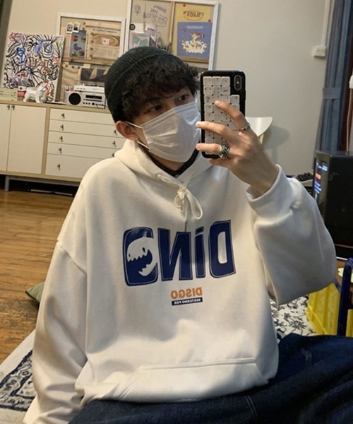 NOWLE（ノウル）の「【NOWLE】ビッグシルエット ワイドスリーブ ロゴ スウェット パーカー（パーカー・メンズ・ブルー/グレー/ブラック/ホワイト・MEDIUM/LARGE/X-LARGE）」の10枚目の写真