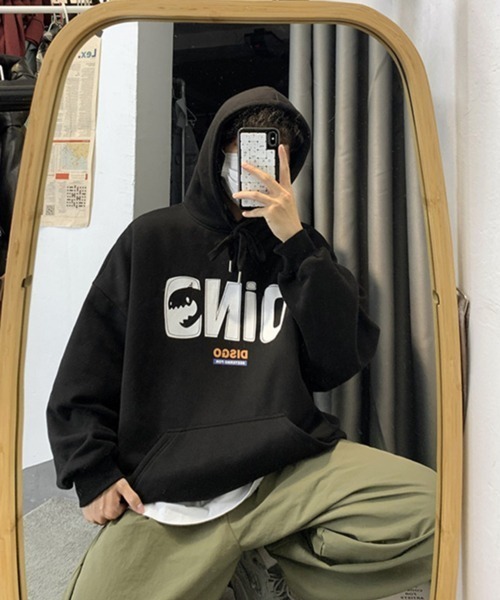 NOWLE（ノウル）の「【NOWLE】ビッグシルエット ワイドスリーブ ロゴ スウェット パーカー（パーカー・メンズ・ブルー/グレー/ブラック/ホワイト・MEDIUM/LARGE/X-LARGE）」の18枚目の写真