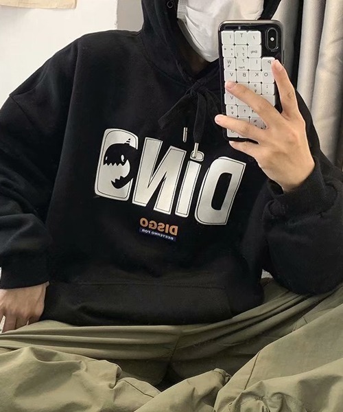 NOWLE（ノウル）の「【NOWLE】ビッグシルエット ワイドスリーブ ロゴ スウェット パーカー（パーカー・メンズ・ブルー/グレー/ブラック/ホワイト・MEDIUM/LARGE/X-LARGE）」の14枚目の写真