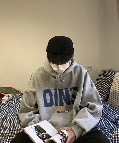 NOWLE（ノウル）の「【NOWLE】ビッグシルエット ワイドスリーブ ロゴ スウェット パーカー（パーカー・メンズ・ブルー/グレー/ブラック/ホワイト・MEDIUM/LARGE/X-LARGE）」の22枚目の写真