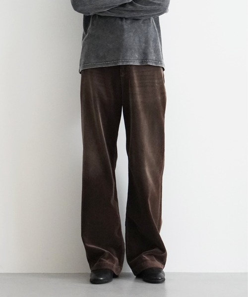 kaiko ストレートスラックス ブラウン KAIKO【カイコー】wide slacks