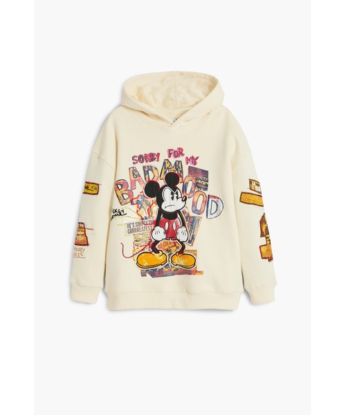 Desigual(デシグアル)の「ミッキーマウス グラフィックフーディー(スウェット・キッズ・ホワイト/ブラック・M/L/XL/XXL/XS/S)」の2枚目の写真
