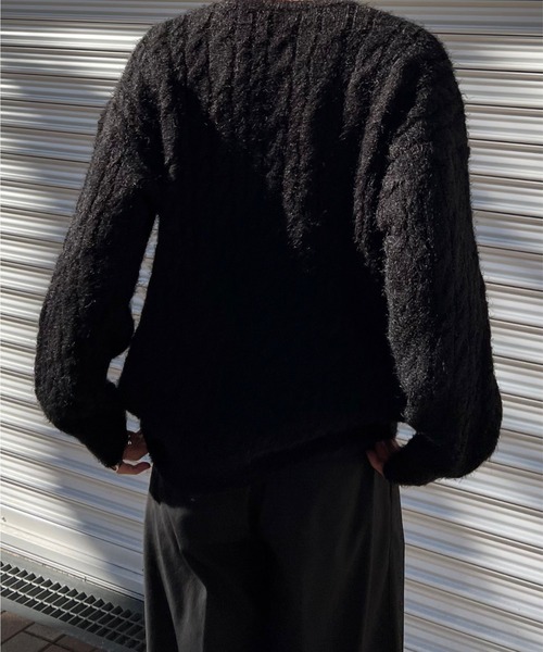 ストリートファッション Chikashitsu + チカシツプラス angora like cable knit アンゴラケーブルニット ツイストニット 長袖ニット 長袖セーター 冬ニット 赤ニット 長袖トップス 韓国ファッション 韓国ストリート カジュアルファッション（ニット/セーター）｜Chikashitsu +（チカシツプラス）