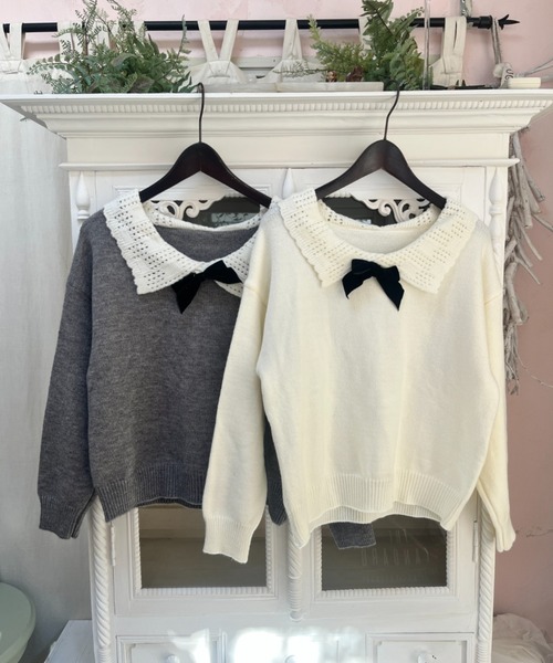 ガーリーリボンニット（ニット/セーター）｜MORE self LOVE（モアセルフラブ）