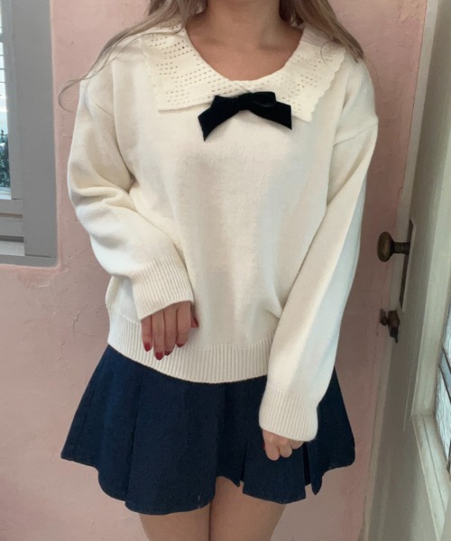 ガーリーリボンニット（ニット/セーター）｜MORE self LOVE（モアセルフラブ）