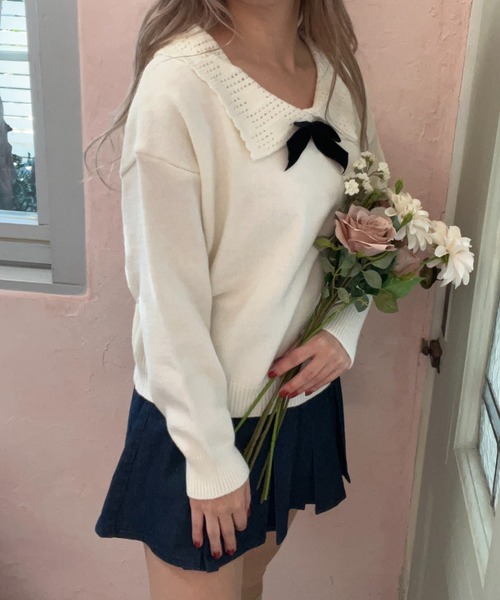 ガーリーリボンニット（ニット/セーター）｜MORE self LOVE（モアセルフラブ）