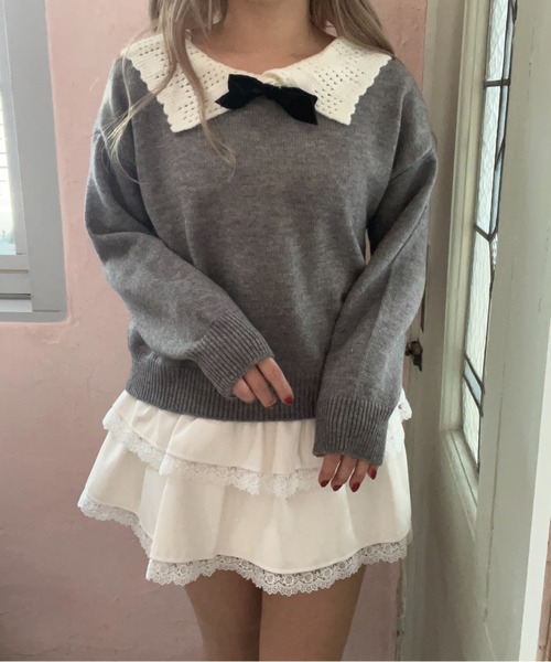 ガーリーリボンニット（ニット/セーター）｜MORE self LOVE（モアセルフラブ）