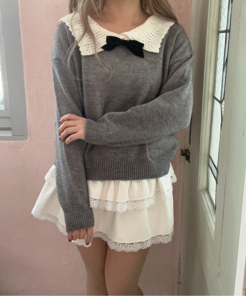 ガーリーリボンニット（ニット/セーター）｜MORE self LOVE（モアセルフラブ）