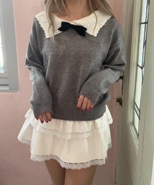 ガーリーリボンニット（ニット/セーター）｜MORE self LOVE（モアセルフラブ）