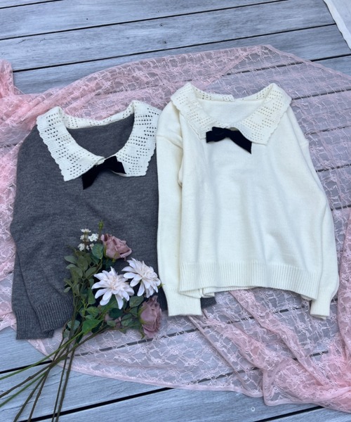 ガーリーリボンニット（ニット/セーター）｜MORE self LOVE（モアセルフラブ）