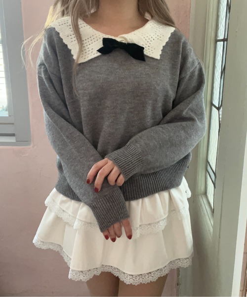 ガーリーリボンニット（ニット/セーター）｜MORE self LOVE（モアセルフラブ）