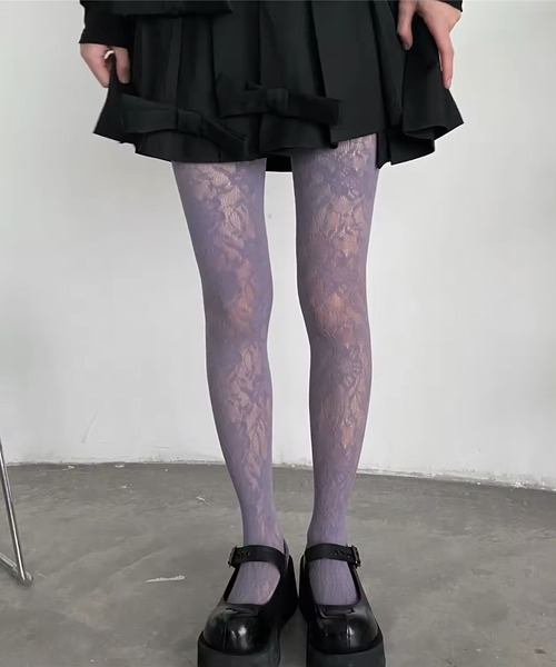 IMARI(イマリ)の「【 IMARI / イマリ 】 フラワー 総レース カラー タイツ(タイツ/ストッキング・レディース・ブラック/ホワイト/バーガンディー/ブルー/パープル/グレー・FREE)」の20枚目の写真