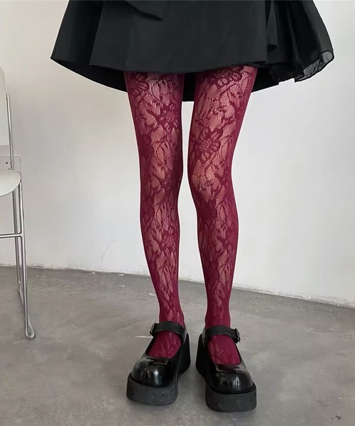 IMARI(イマリ)の「【 IMARI / イマリ 】 フラワー 総レース カラー タイツ(タイツ/ストッキング・レディース・ブラック/ホワイト/バーガンディー/ブルー/パープル/グレー・FREE)」の14枚目の写真
