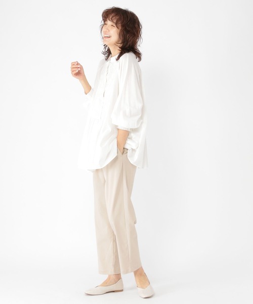 studio CLIP（スタディオクリップ）の「ダブルフロント柔らか刺繍ブラウス《オケージョン2025》（シャツ/ブラウス・レディース・ライトグレー/オフホワイト/サックスブルー/イエロー系その他・FREE）」の12枚目の写真