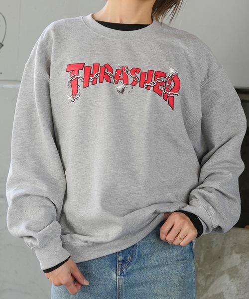 THRASHER(スラッシャー)の「CHAINS BY DANIEL SHEPARD CREW SWEAT/スラッシャースウェットプルパーカー(スウェット・メンズ・グレー・MEDIUM/LARGE/X-LARGE)」の7枚目の写真